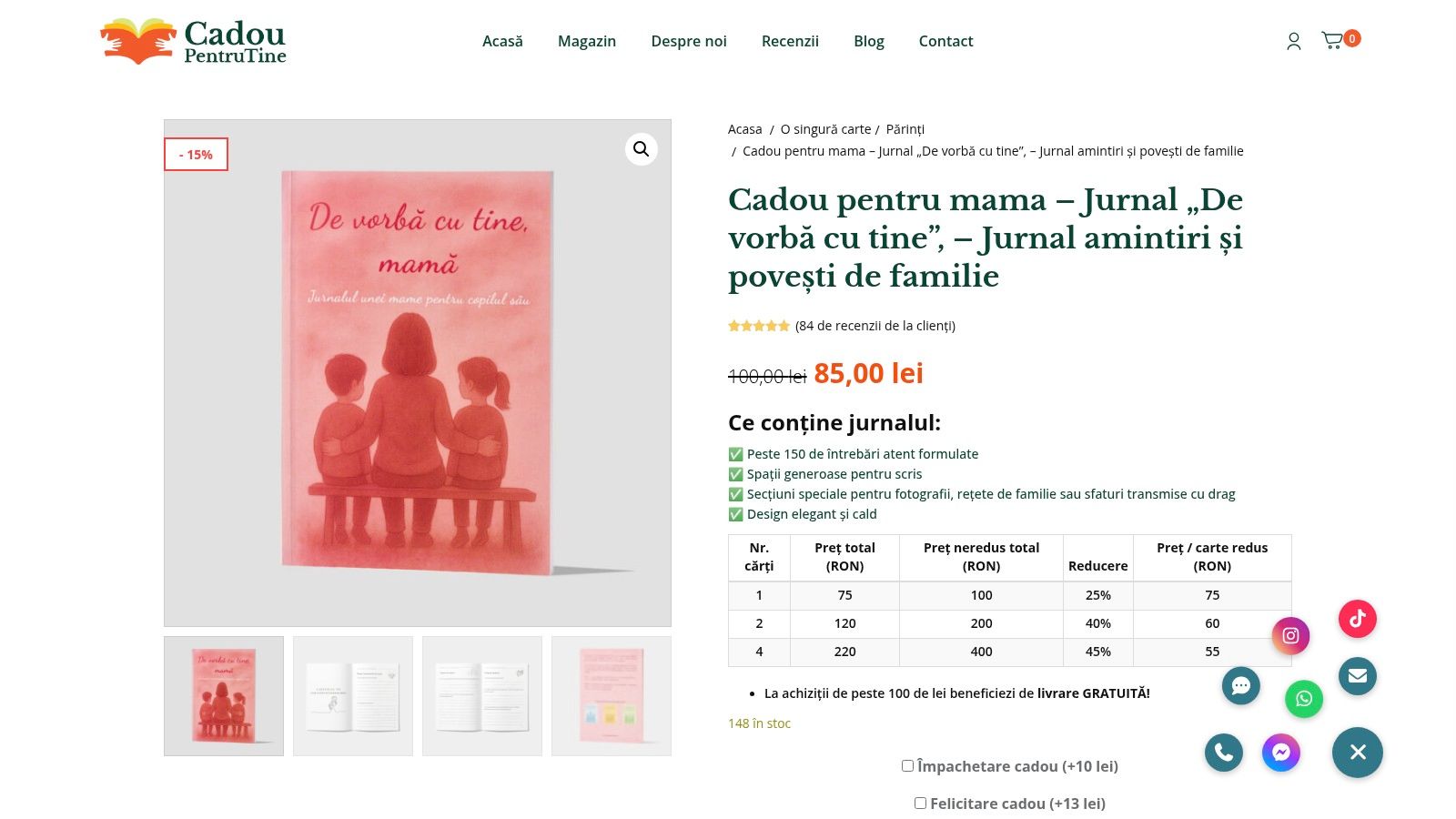 Screenshot from https://cadoupentrutine.ro/produs/de-vorba-cu-tine-mama-jurnalul-unei-mame-pentru-copilul-sau/
